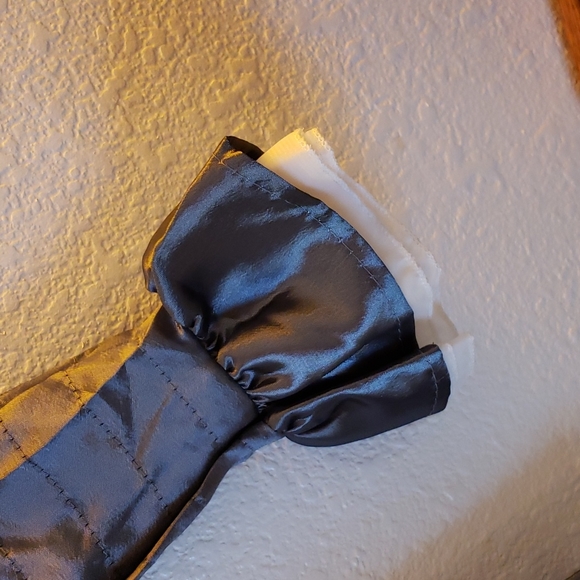 It Inspired Silver Gray Sateen Clown Costume w/Lace Cuffs/Hens and 2 Fur PomPoms - Picture 5 of 11